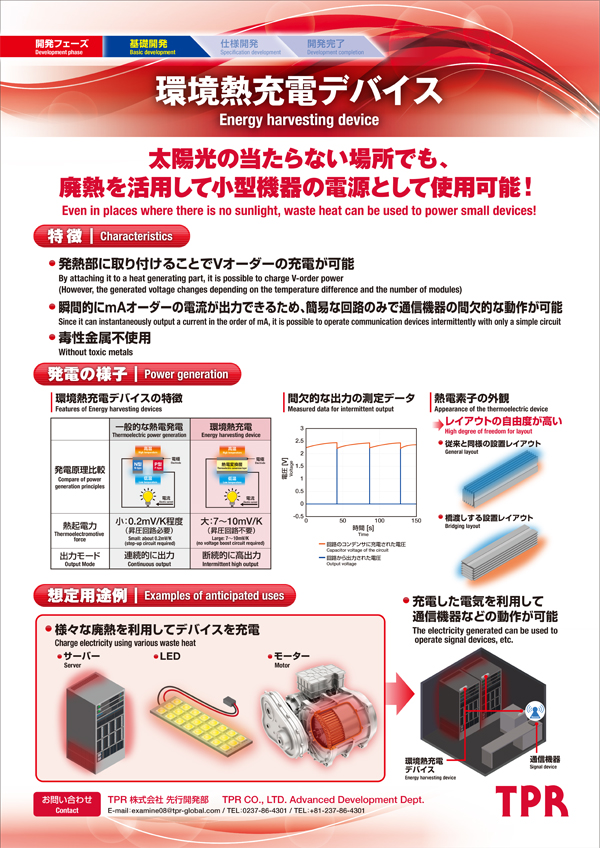 ポータブルエネルギーハーベスティングデバイス