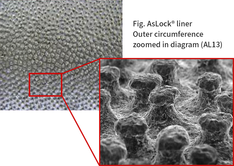 Fig. AsLock® liner Outer circumference zoomed in diagram (AL13)