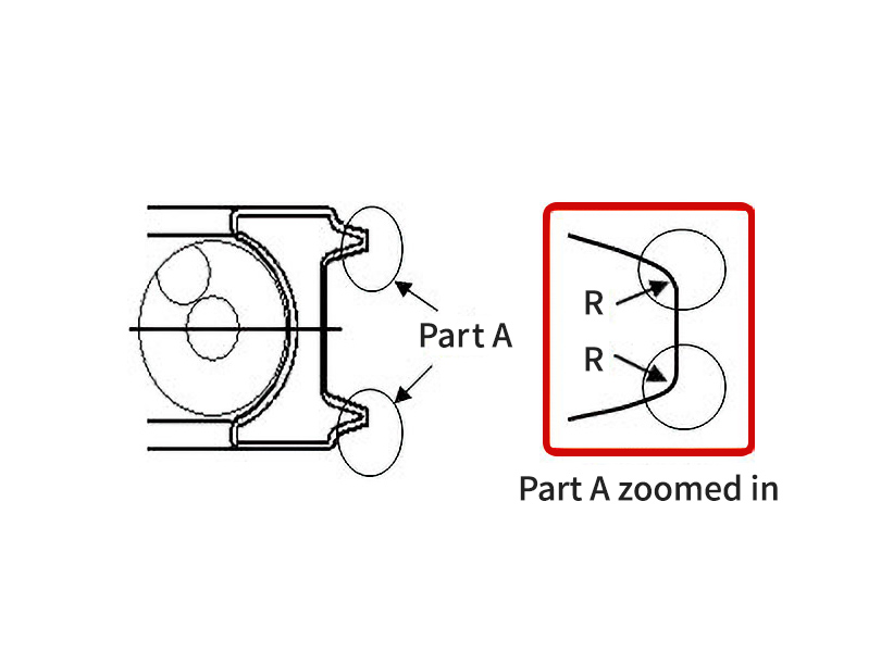 OIL ring friction reducing-shape