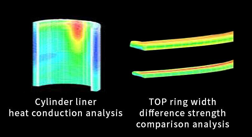 Cylinder Liner heat conduction analysis/TOP ring width difference strength comparison analysis
